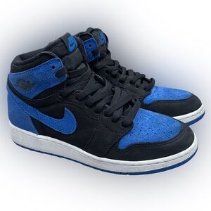 Nike Air Jordan 1 Mid Black Blue Sneakers 5.5Y Women’s 7 Like New